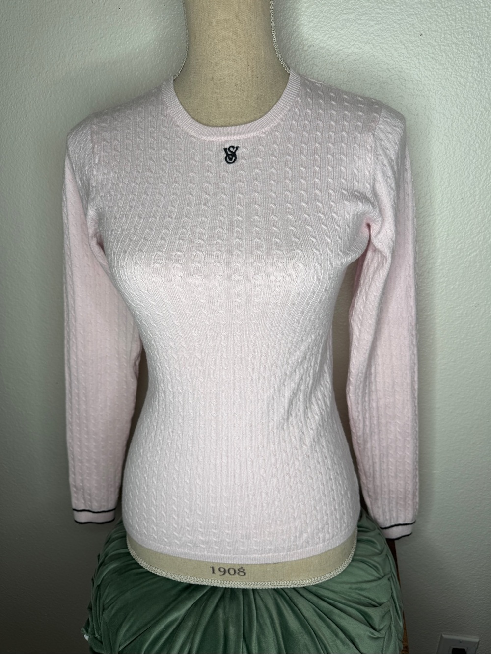 Victoria's Secret Pale Pink Cable Knit Crewneck Sweater